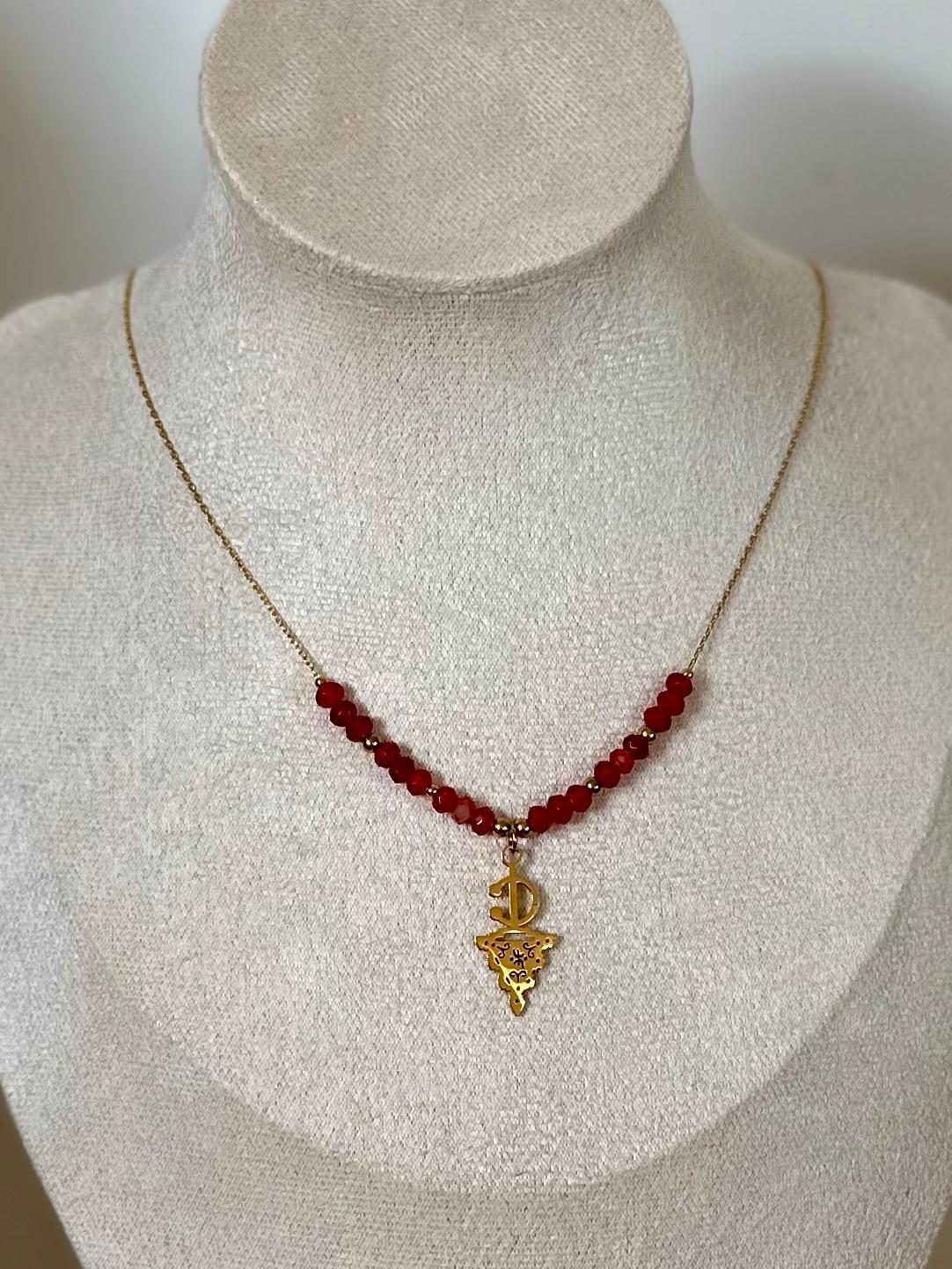 Maisa - Amazigh-Inspired Necklace with Fibula and Pearls