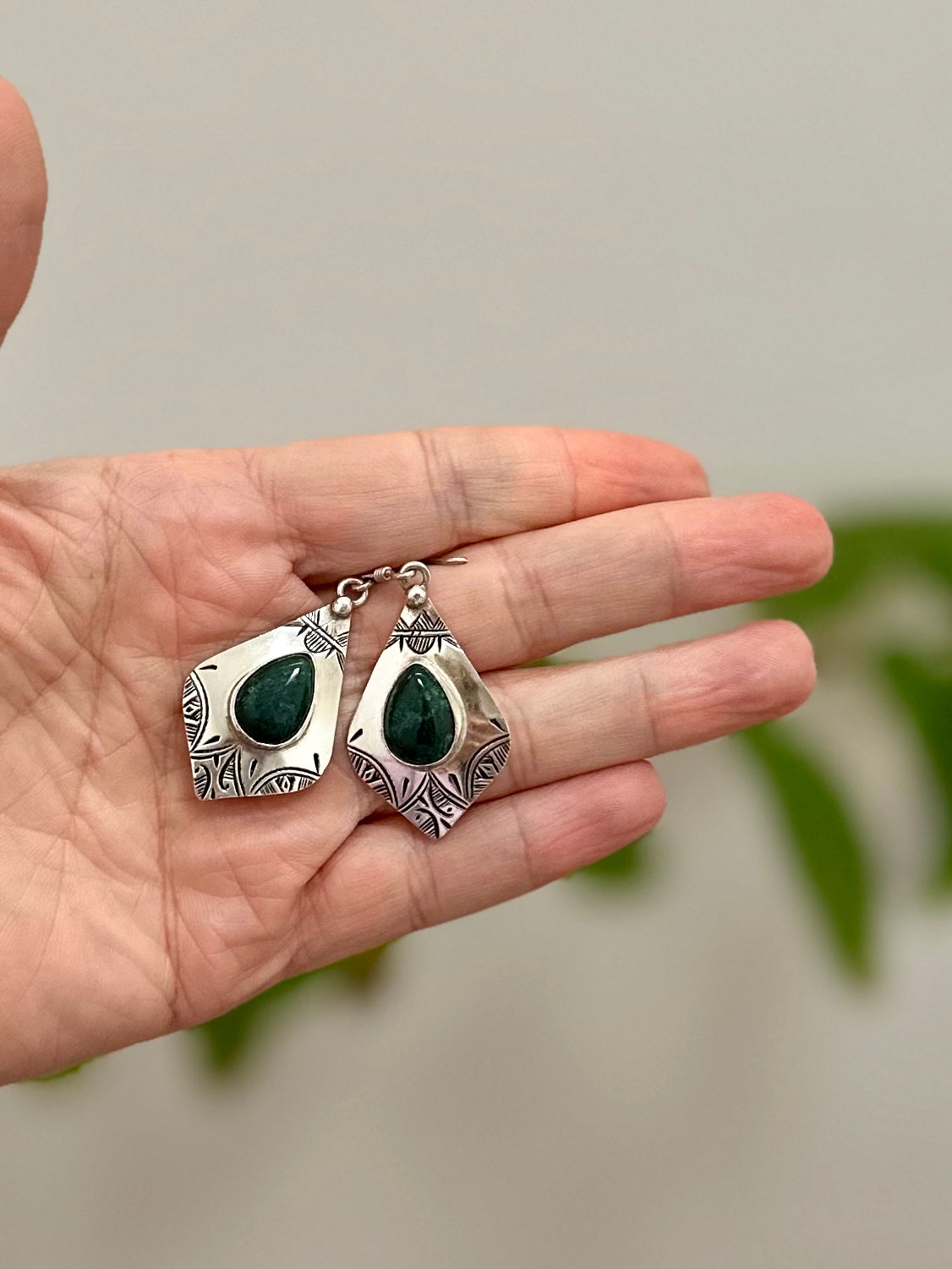Yamina - Amazigh Engraved Teardrop Earrings