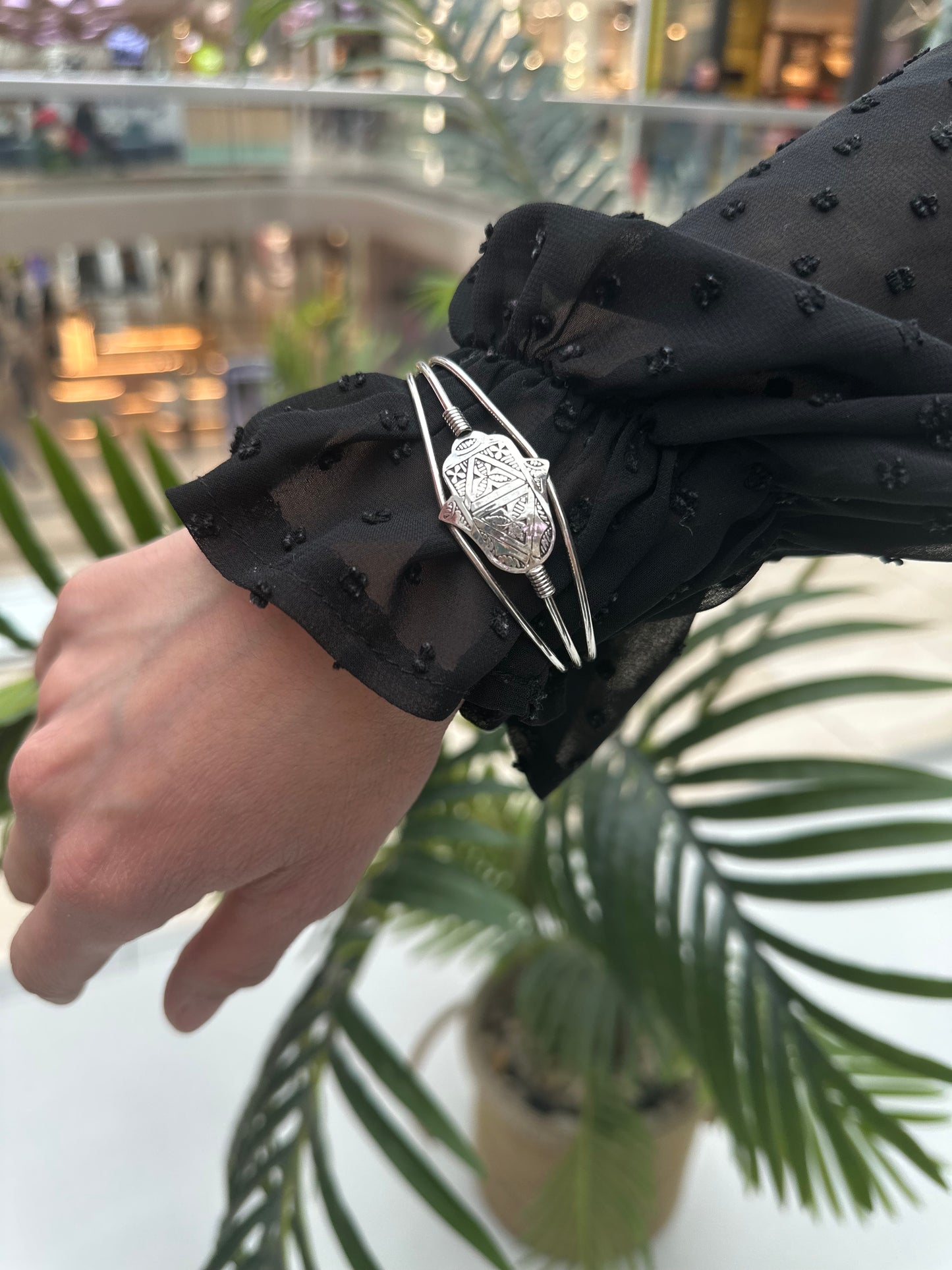Fatma – Amazigh Hamsa Silver Bracelet