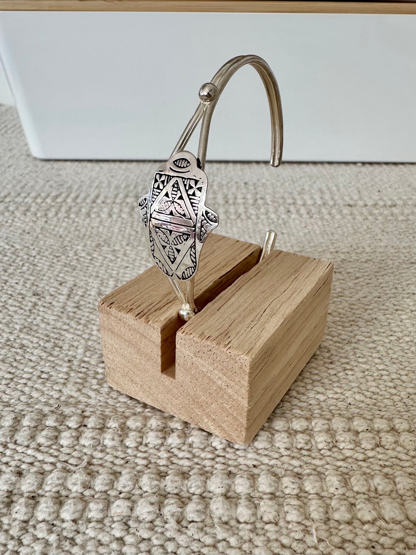 Fatma – Amazigh Hamsa Silver Bracelet 2025