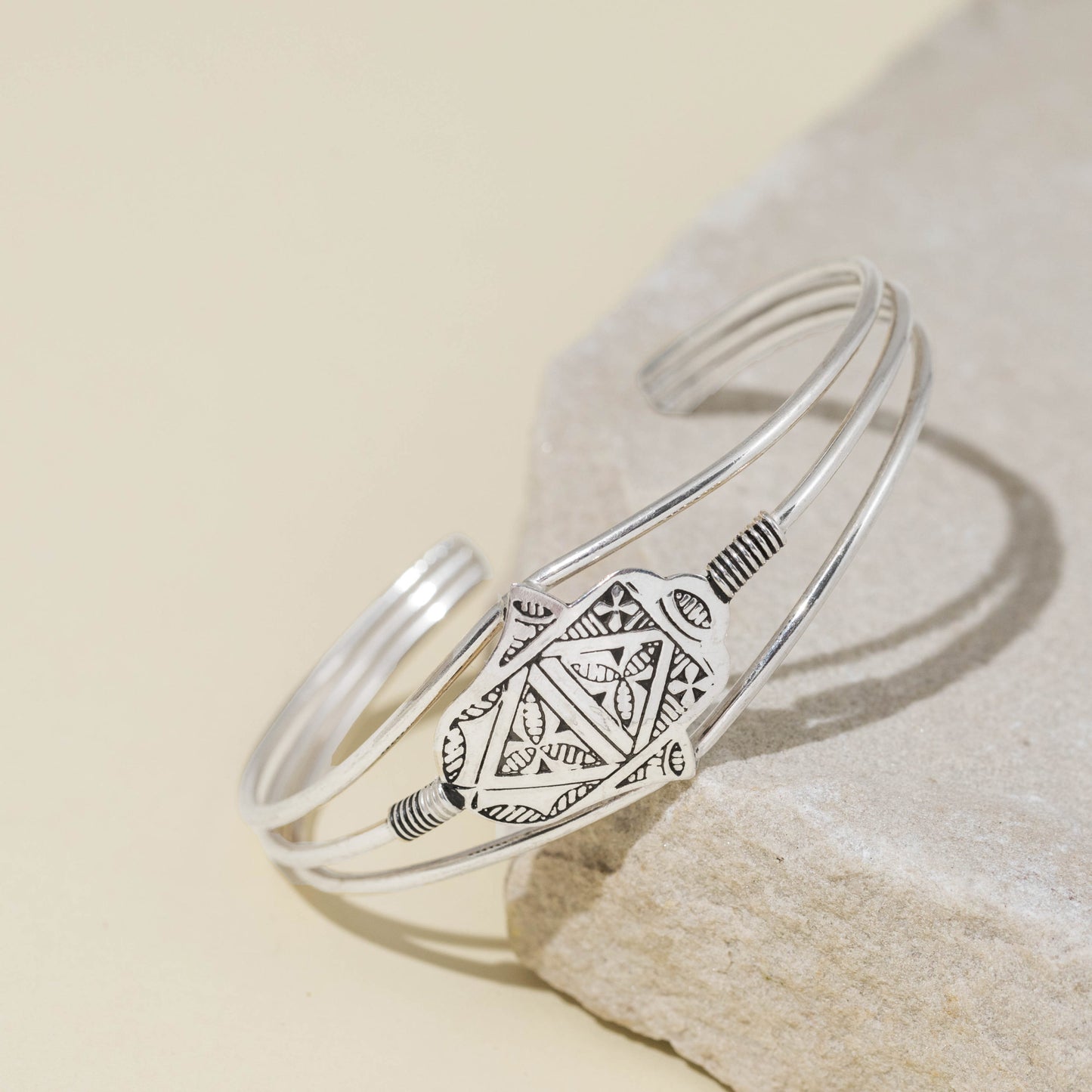 Fatma – Amazigh Hamsa Silver Bracelet