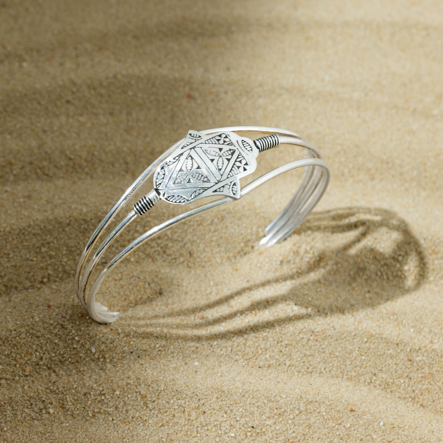Fatma – Amazigh Hamsa Silver Bracelet
