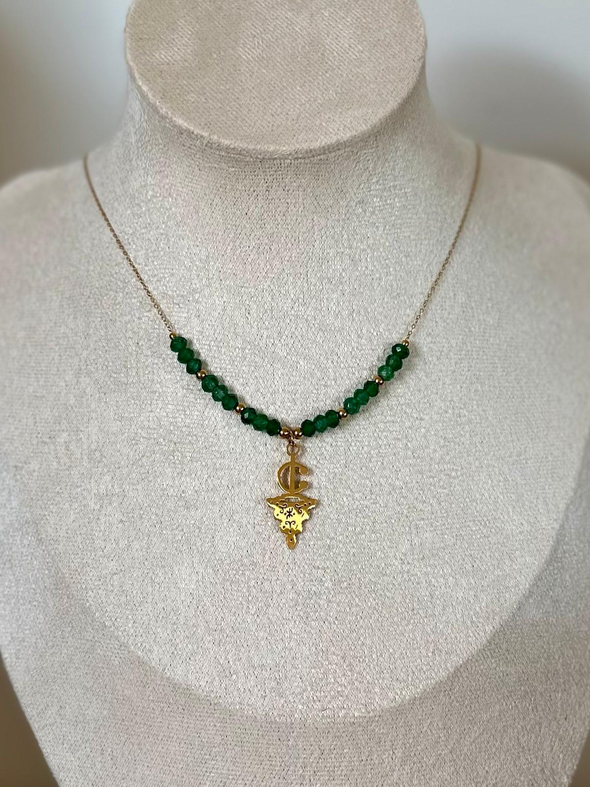 Maisa - Amazigh-Inspired Necklace with Fibula and Pearls