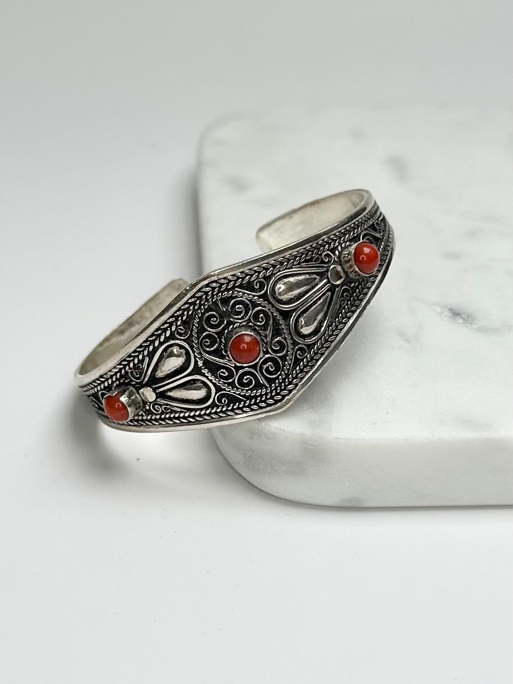 Maya - Amazigh Ornate Silver Bracelet