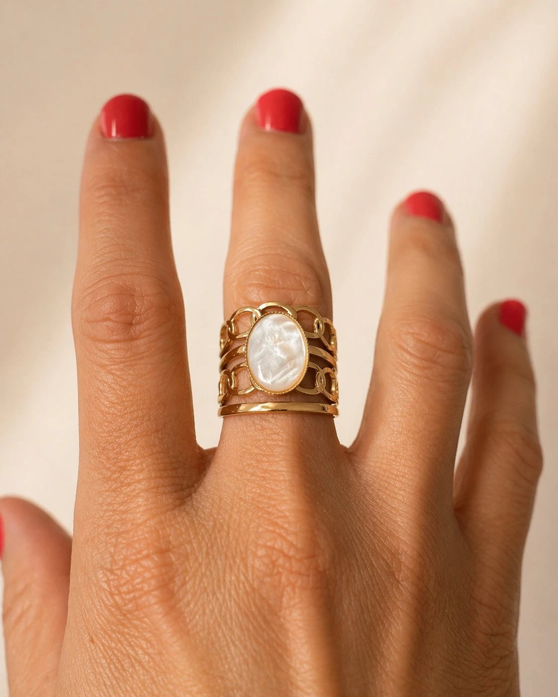 Nahila – Bague en Acier Inoxydable Inspirée Amazigh