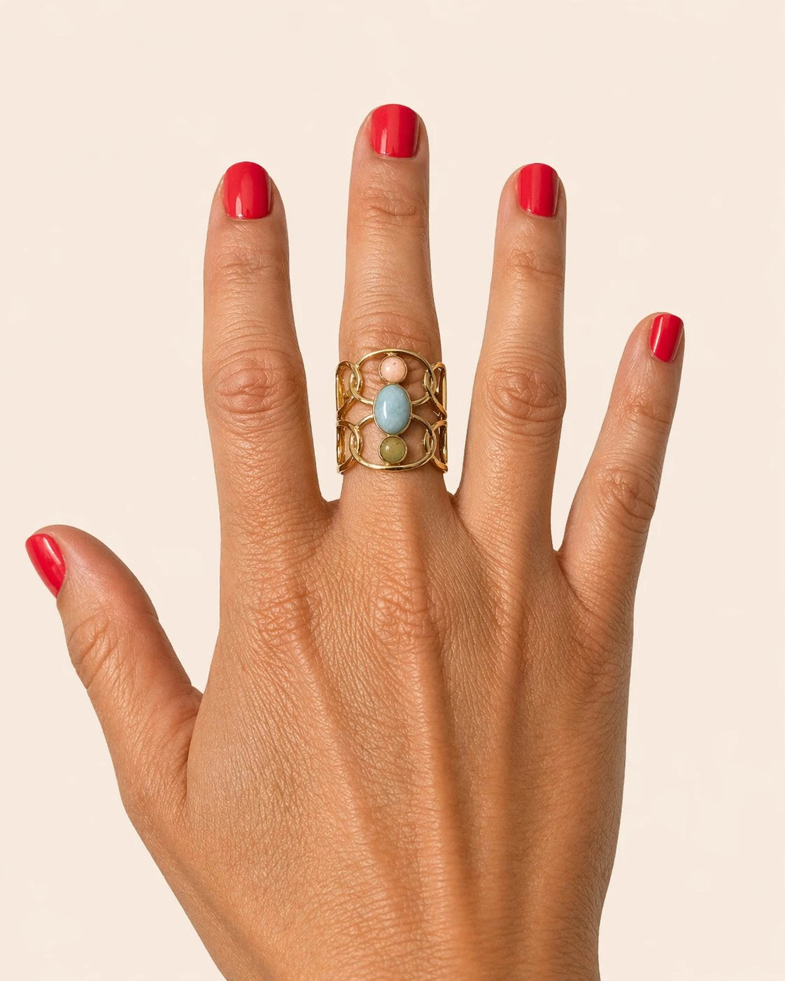 Noura – Bague en Acier Inoxydable Inspirée Amazigh