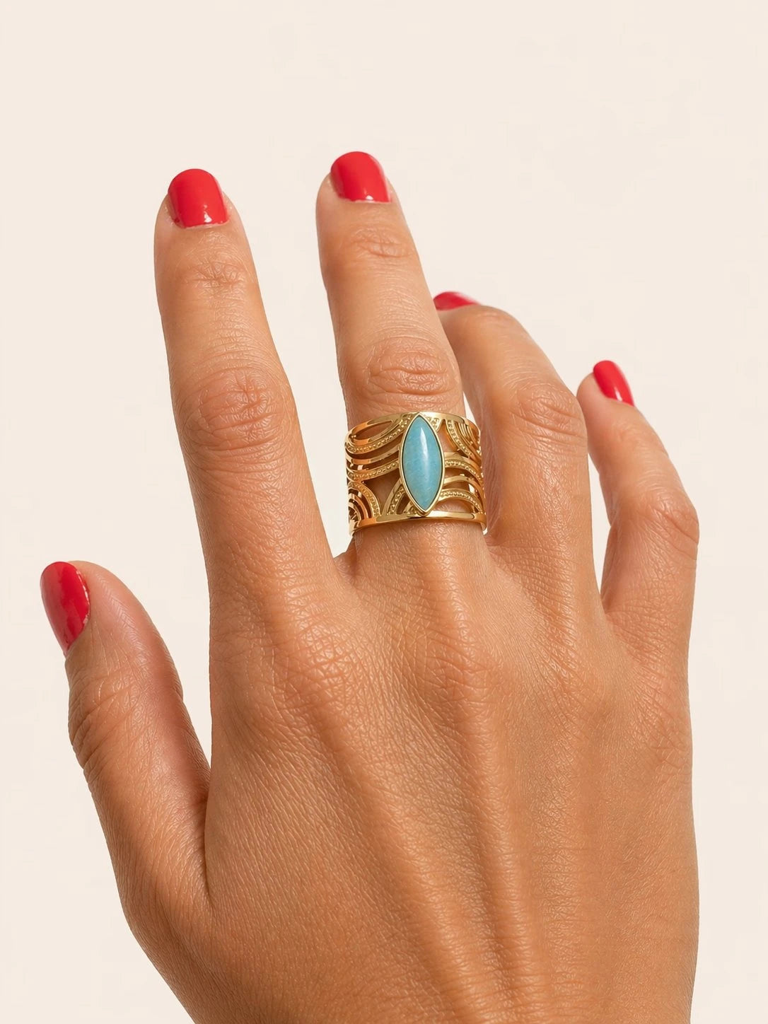 Salima – Bague en Acier Inoxydable Inspirée Amazigh