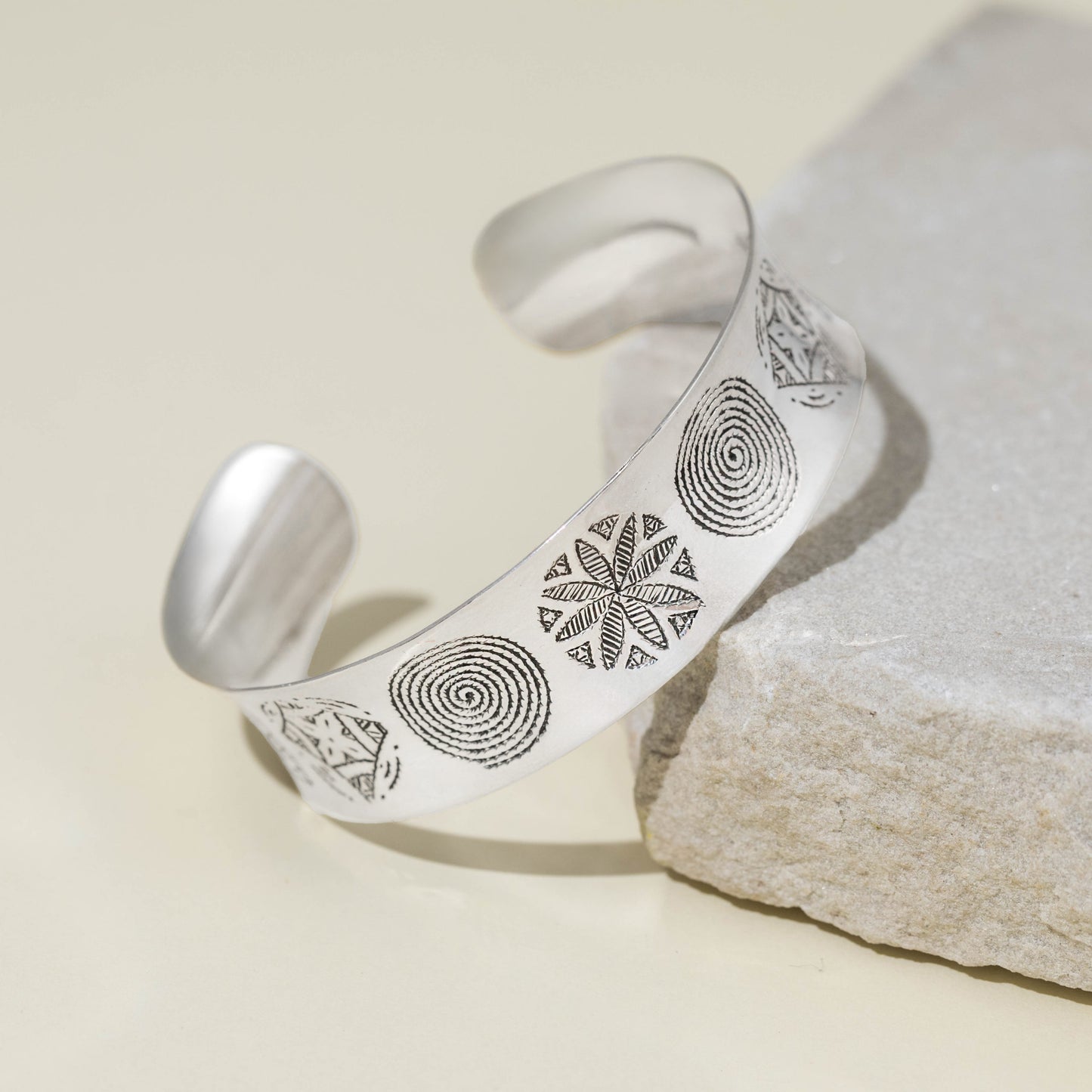 Silya - Amazigh Silver Bracelet with Engravings
