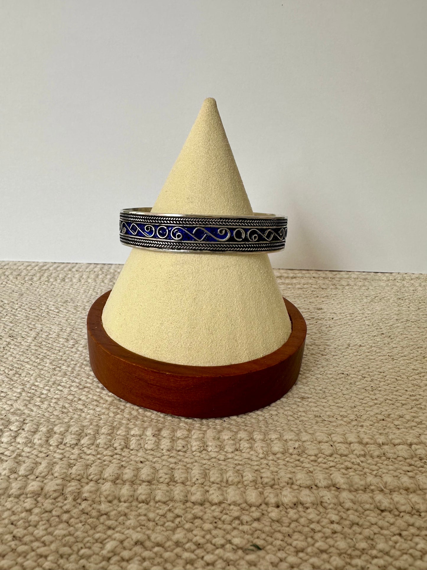 Tafila - Amazigh Blue Enamel Silver Bracelet