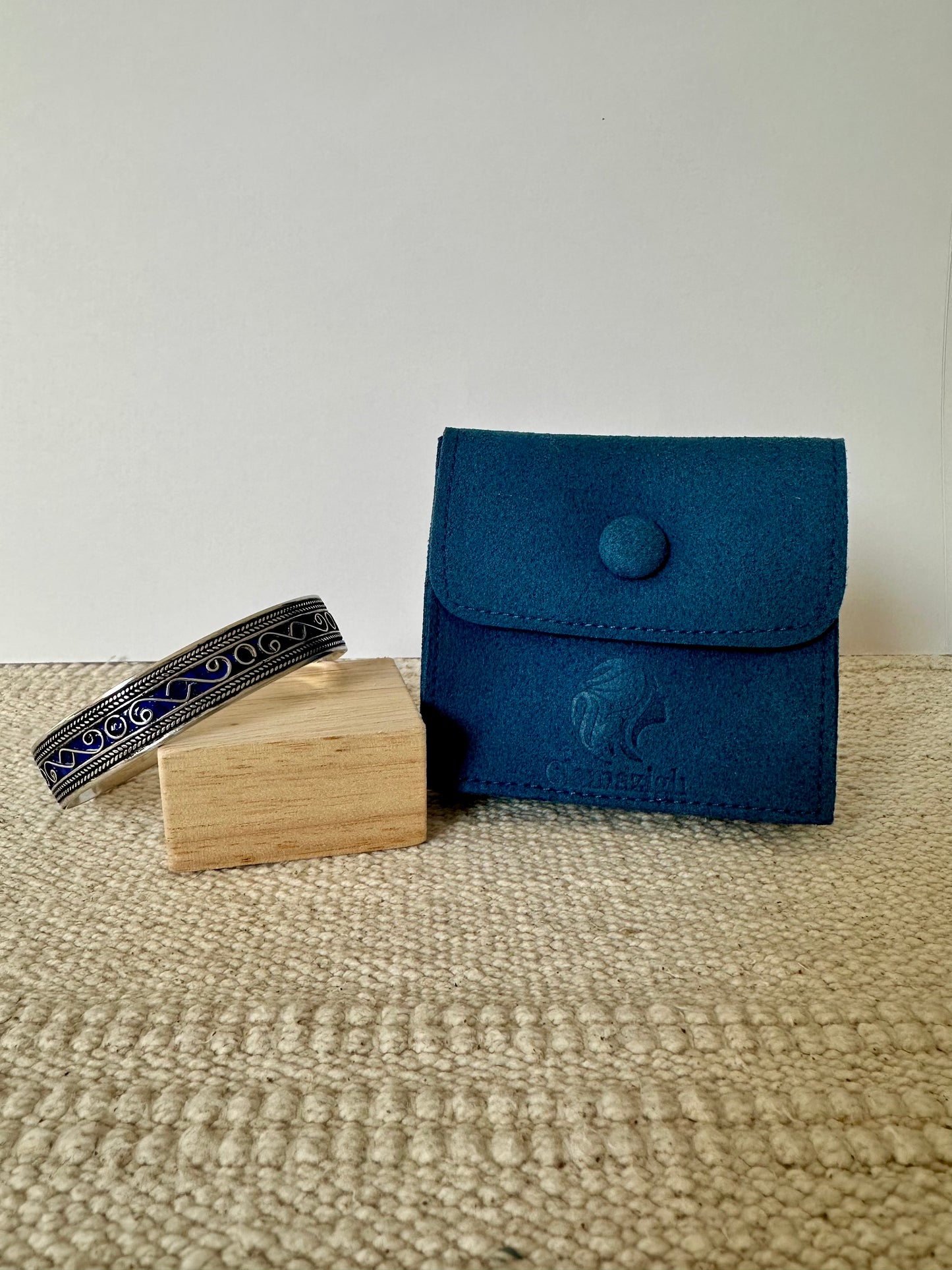 Tafila - Amazigh Blue Enamel Silver Bracelet