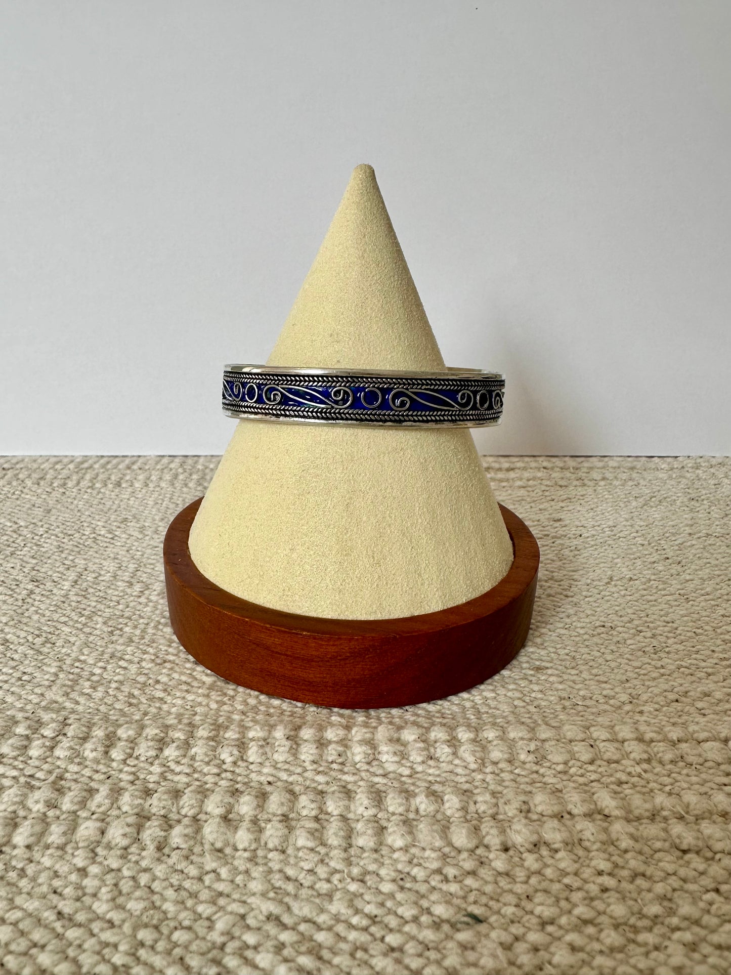 Tafila - Amazigh Blue Enamel Silver Bracelet