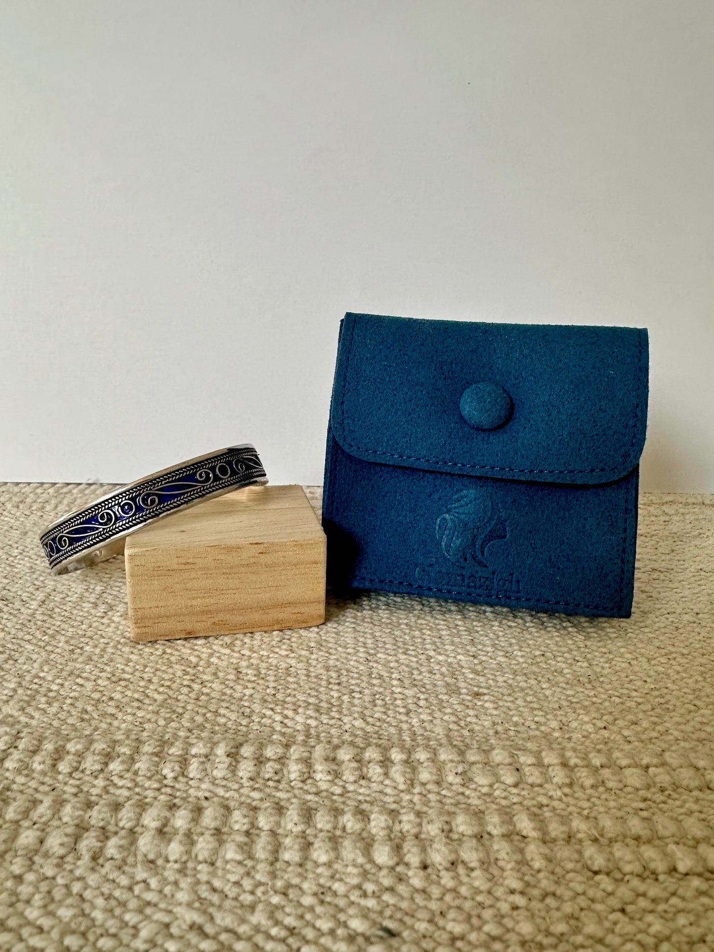 Tafila - Amazigh Blue Enamel Silver Bracelet
