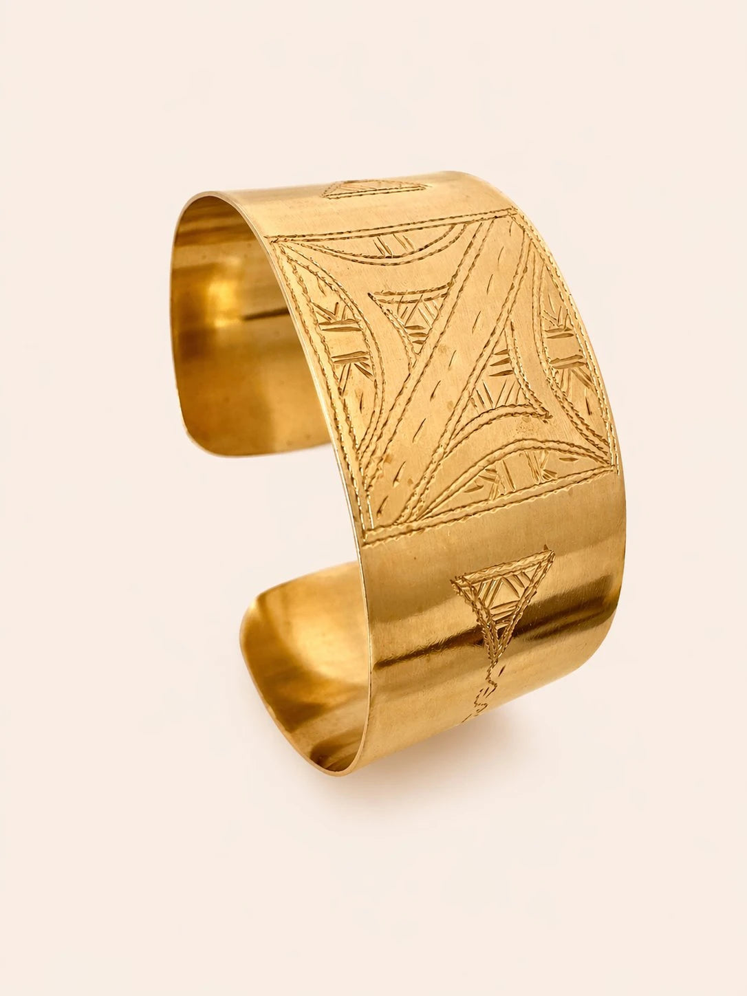 Tirra Handmade Copper Cuff – Engraved Amazigh Heritage Bracelet