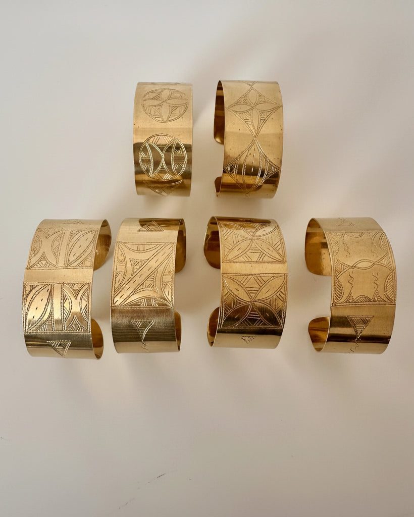 Tirra Handmade Copper Cuff – Engraved Amazigh Heritage Bracelet