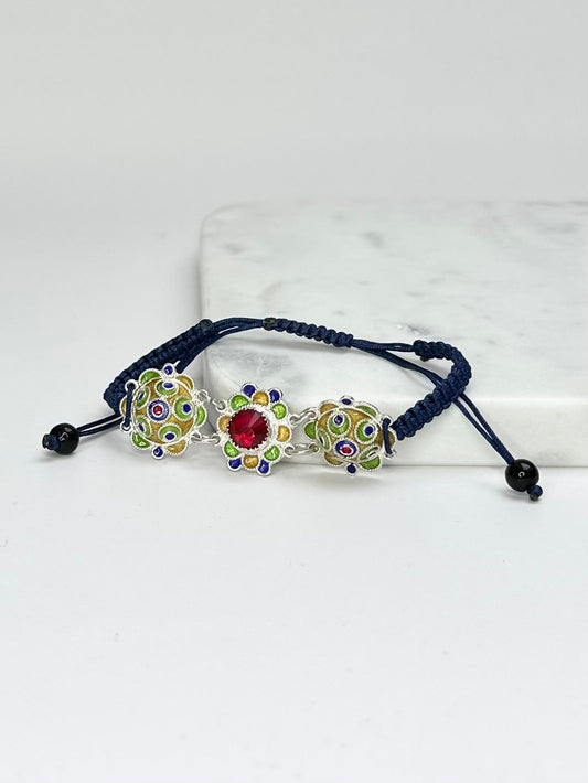 Mina - Amazigh Cord Bracelet with Enamel