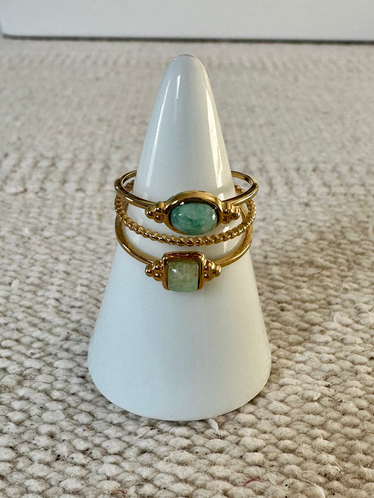 Lina - Amazigh-Inspired Ring with Natural Stone