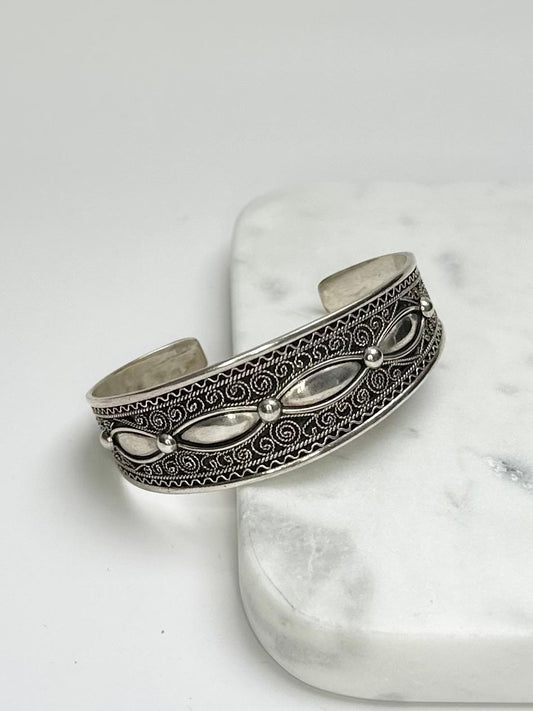 Anya - Amazigh Silver Cuff Bracelet
