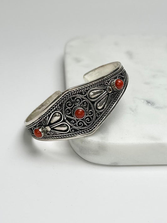 Maya - Amazigh Ornate Silver Bracelet