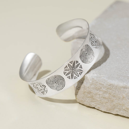 Silya - Amazigh Silver Bracelet with Engravings
