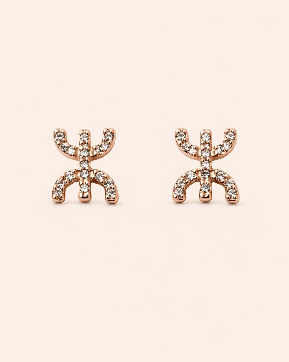Tafat Yaz Earrings – Minimalist Gold or Silver Amazigh Symbol Studs