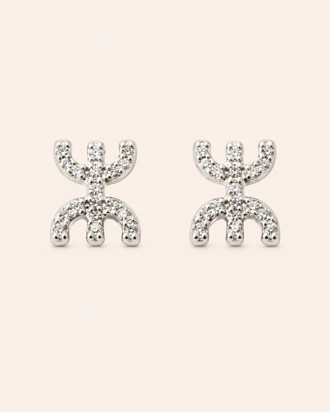 Tafat Yaz Earrings – Minimalist Gold or Silver Amazigh Symbol Studs