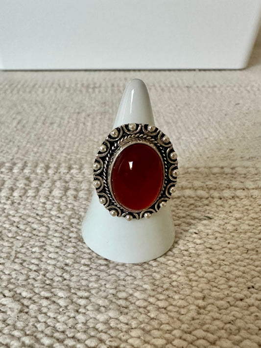 Tarra - Amazigh Silver Ring with Onyx