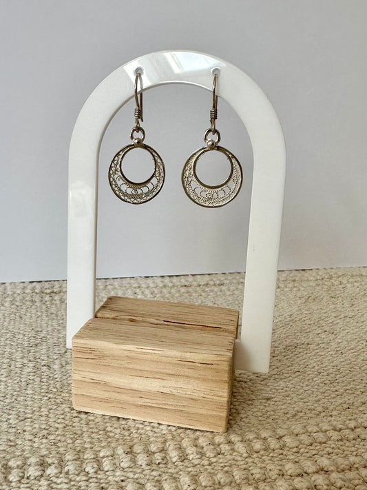 Tinass - Amazigh Silver Filigree Earrings