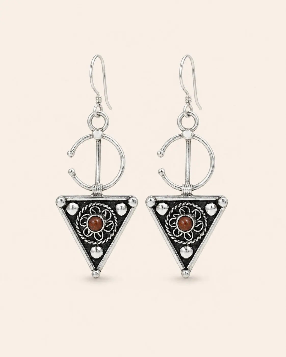 Tinufa - Amazigh Fibula Silver Earrings