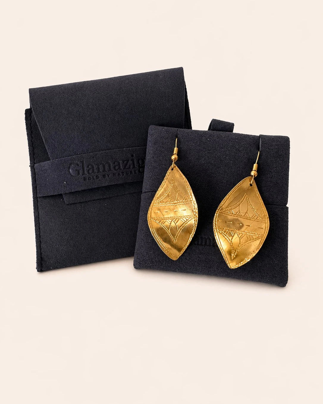 Tirra Handmade Copper Earrings – Engraved Amazigh Heritage Drops