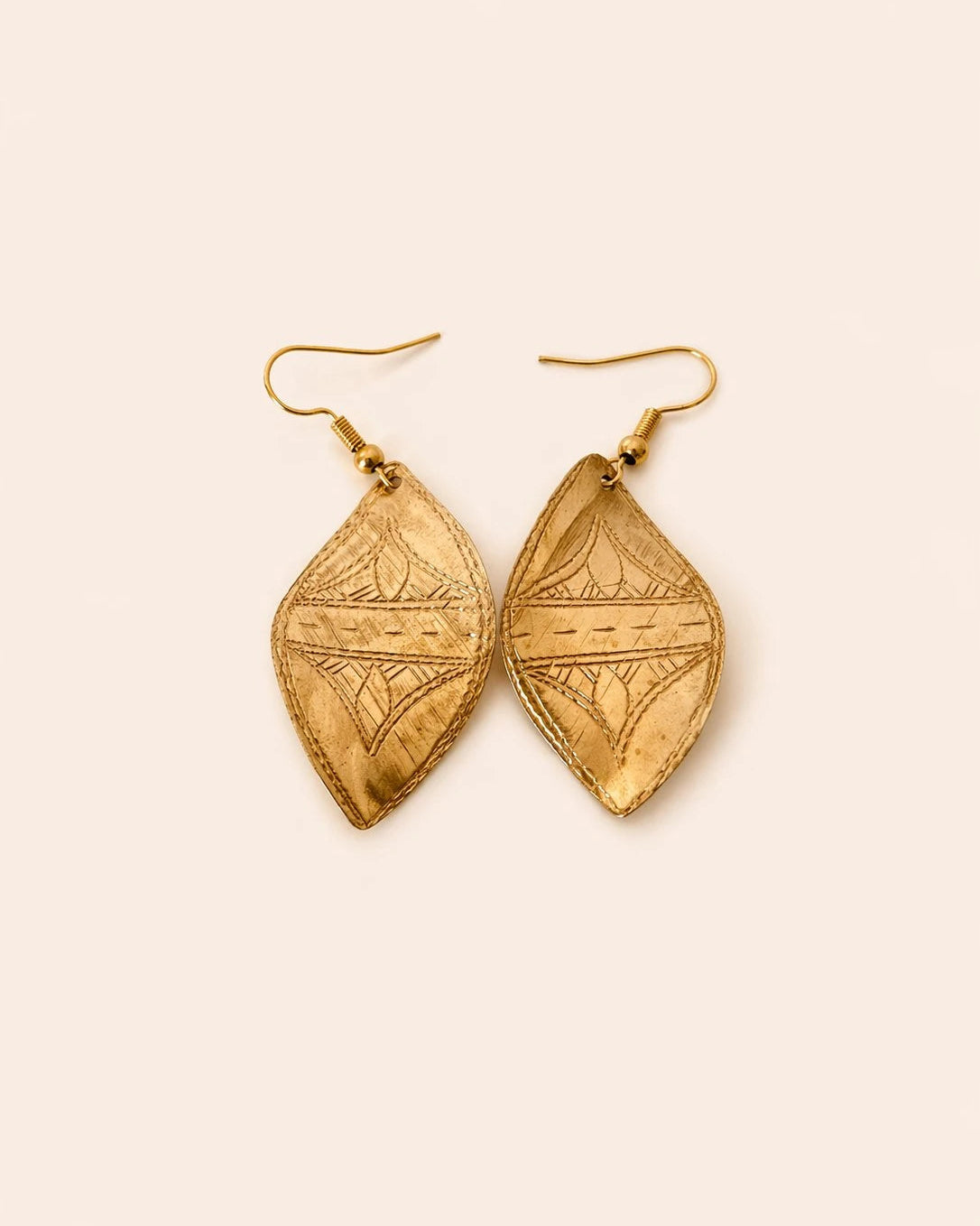 Tirra Handmade Copper Earrings – Engraved Amazigh Heritage Drops