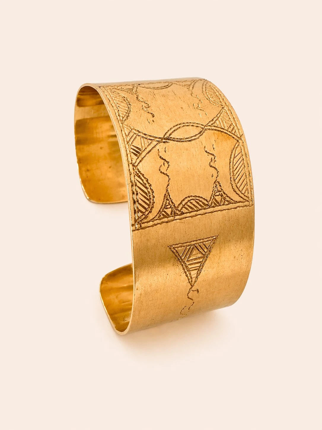 Tirra Handmade Copper Cuff – Engraved Amazigh Heritage Bracelet