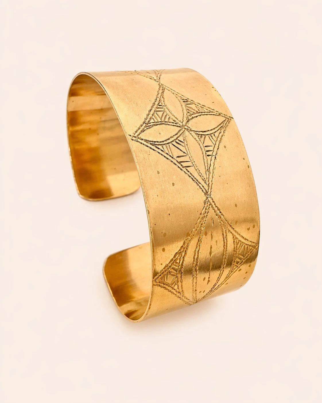 Tirra Handmade Copper Cuff – Engraved Amazigh Heritage Bracelet