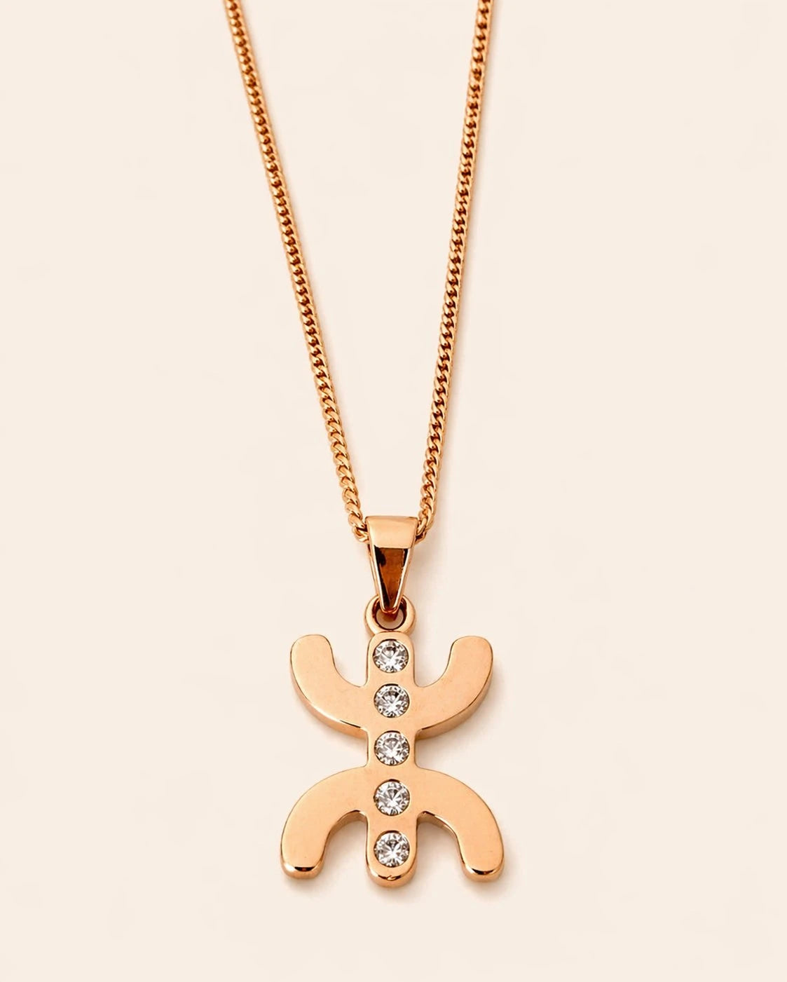 Zirel Gold-Plated Yaz Necklace – Encrusted Amazigh Symbol of Freedom