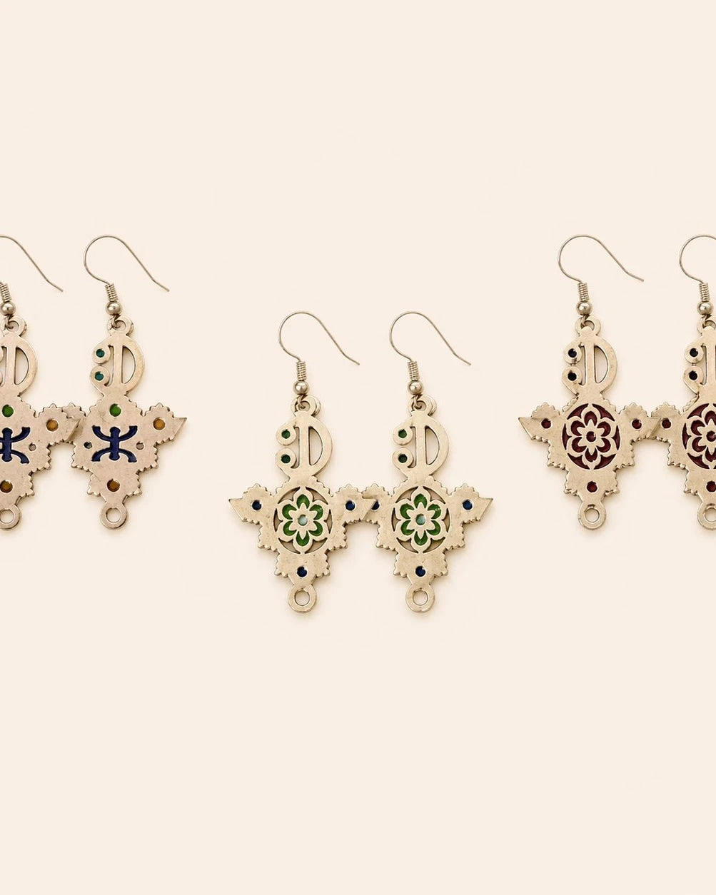 Zirzita Silver Earrings – Artisan Moroccan Silver with Hand-Etched Details