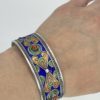 Dihya - Amazigh Multicolour Enamel Silver Cuff Bracelet - Image 2