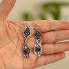 Selma - Amazigh Earrings with Red Stone Accent - Image 2