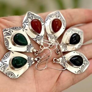 Yamina - Amazigh Engraved Teardrop Earrings