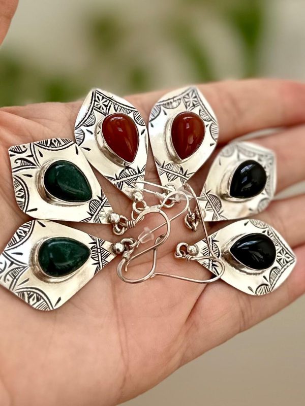 Yamina - Amazigh Engraved Teardrop Earrings